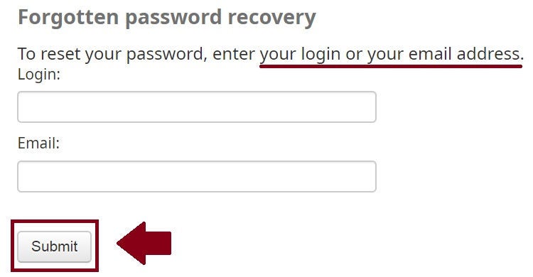 Enter login or email